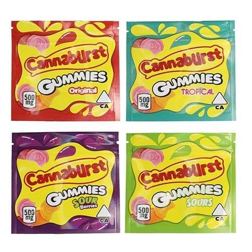Cannaburst Custom Mylar Bag 500mg Storage Capacity Smell Proof