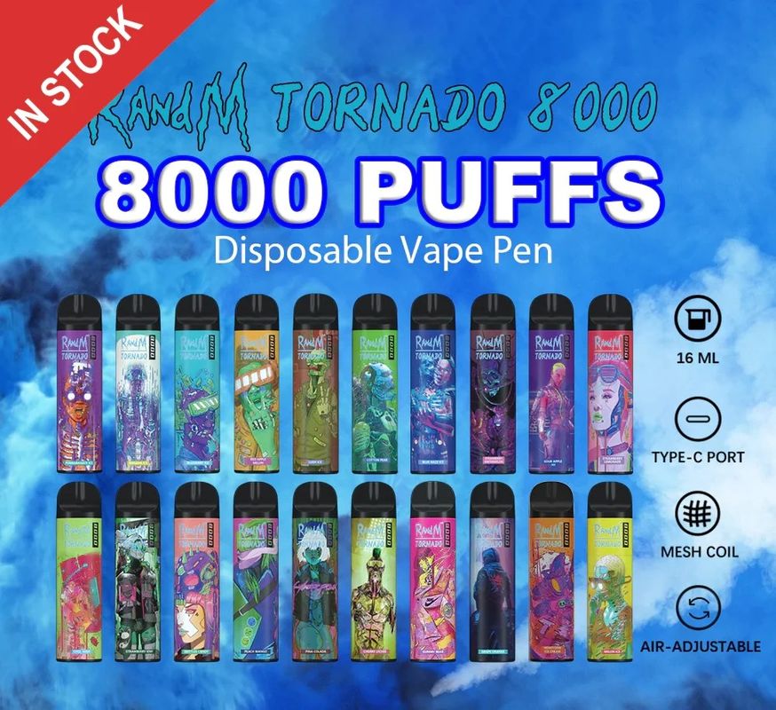 16ml E Juice Vape Pen 20 Flavors 8000 Puff Ceramic Coil / Mesh Coil