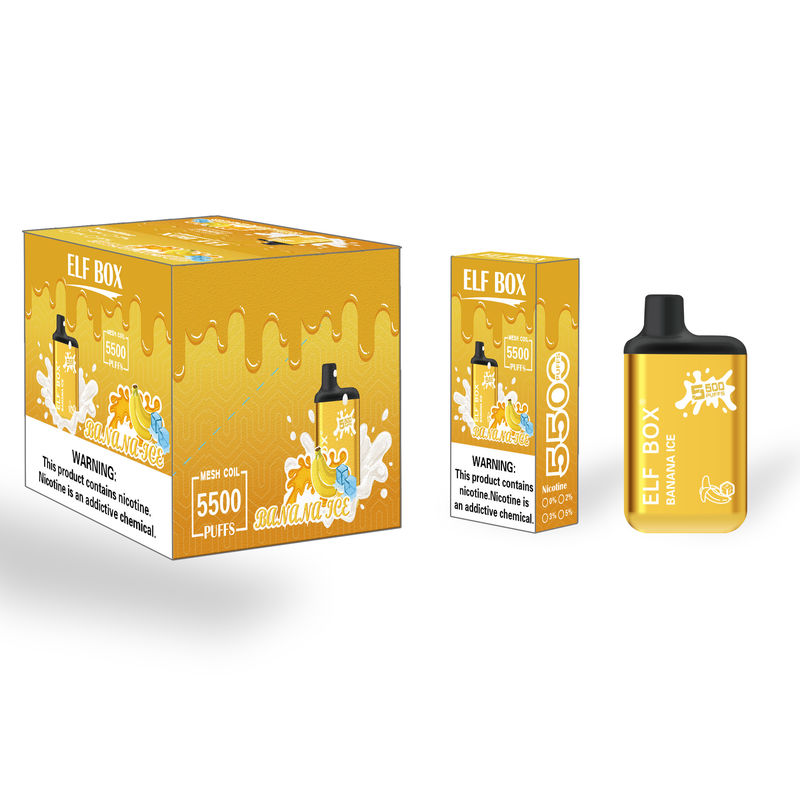 Banana Ice 5500 Puff Disposable Vape Pod Mesh Coil Battery Rechargeable