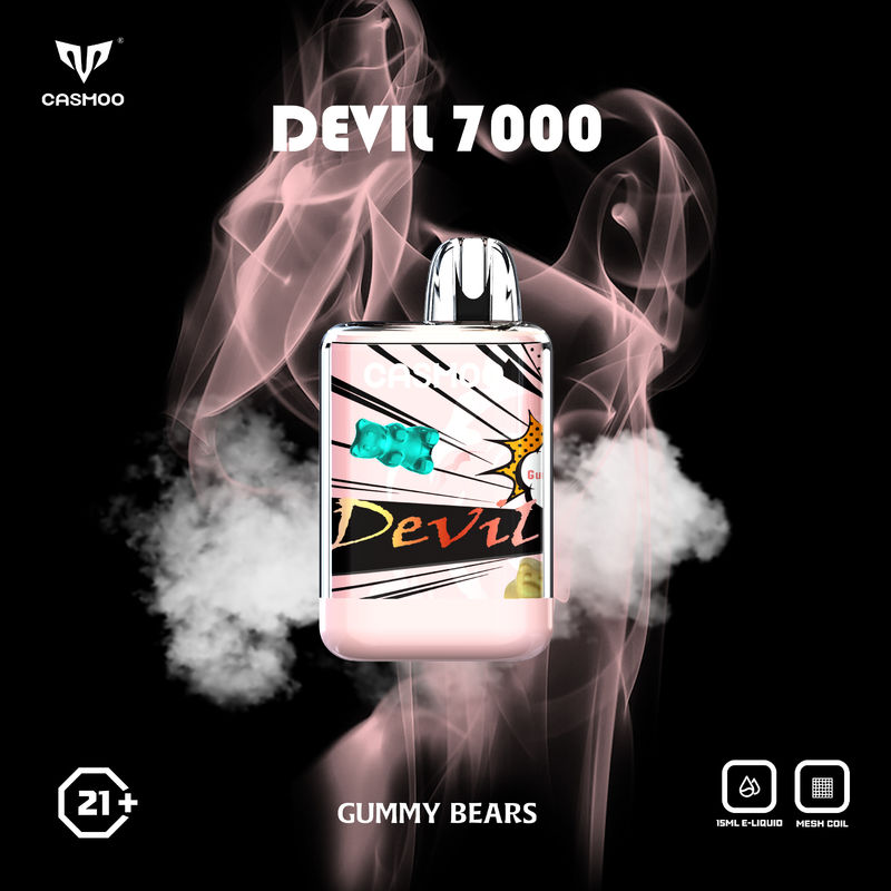 Disposable E Cigarette Vape Pen Casmoo Devil 7000 Puffs Non Refillable 14ml  Rechargeable